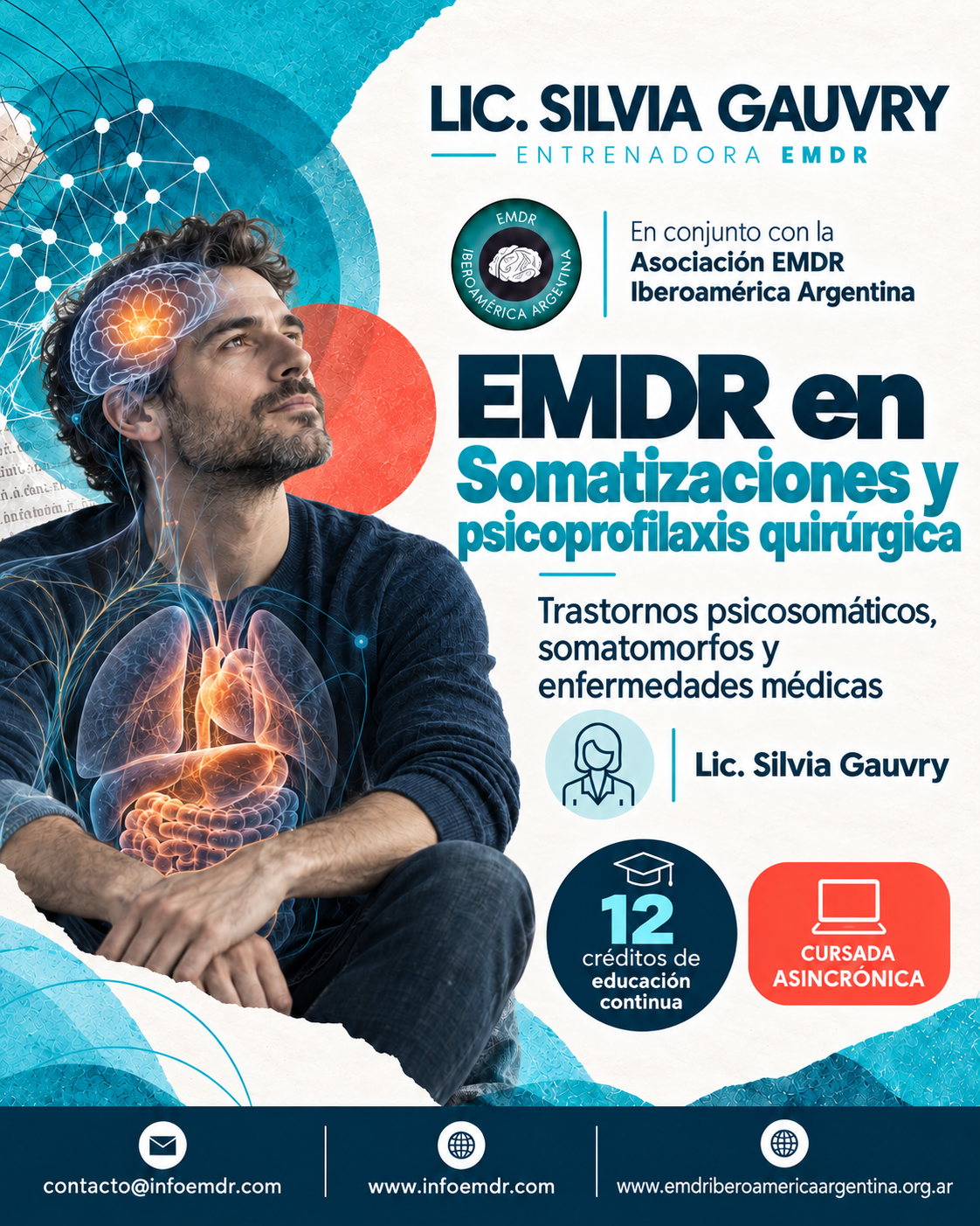 Flyer de EMDR en Somatizaciones y psicoprofilaxis quirúrgica